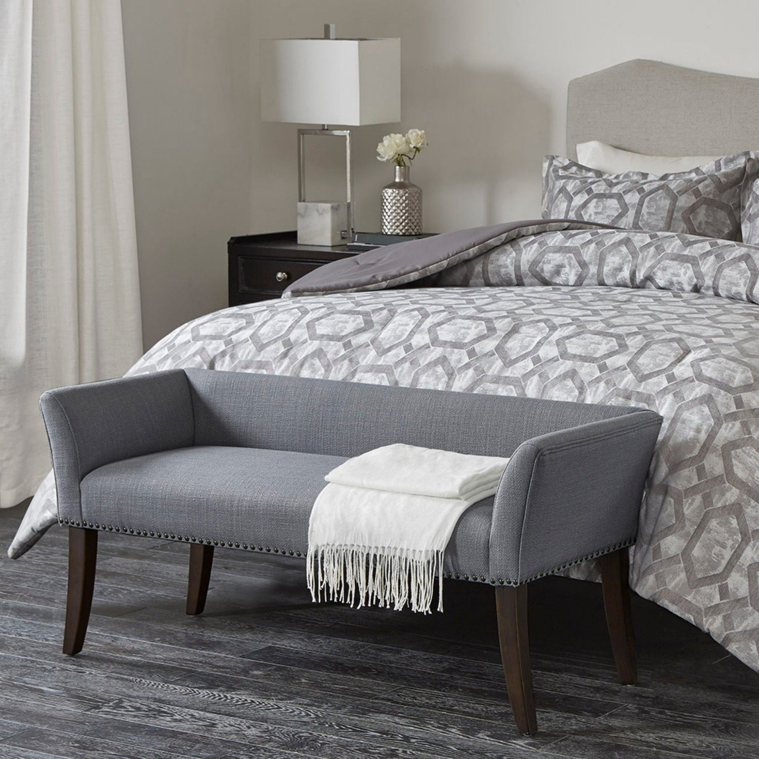 Elegant Design Bench Upholstery, Solid Wood Frame