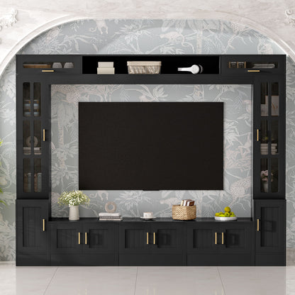 Wall Unit Entertainment Center With Bookshelves For TVs Up To 80"