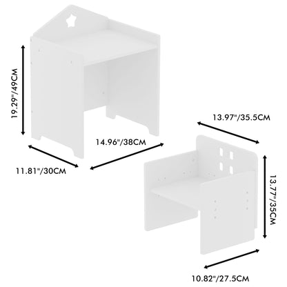 Montessori Weaning Table And Chair Set, Toddler Table With Adjustable Height - White