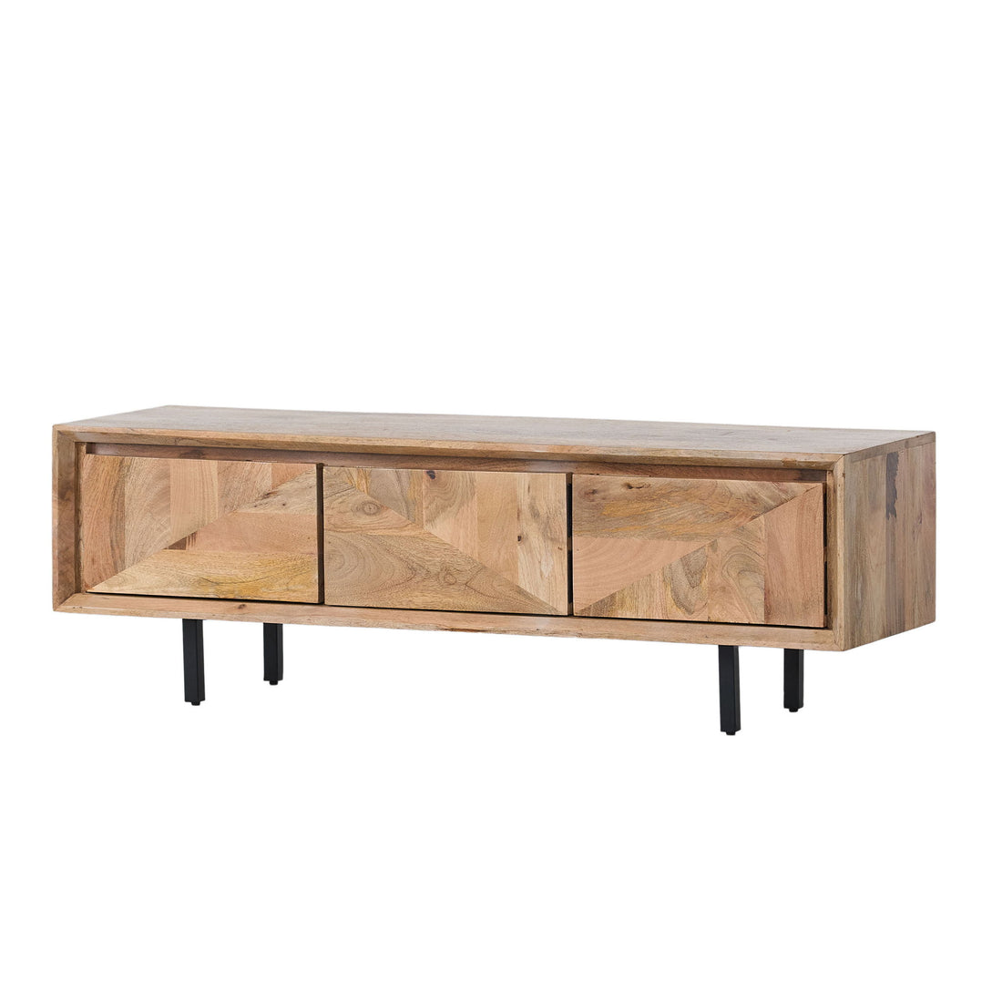 TV Stand With 3 Cabinets For TVs Up To 59&quot; - Natural