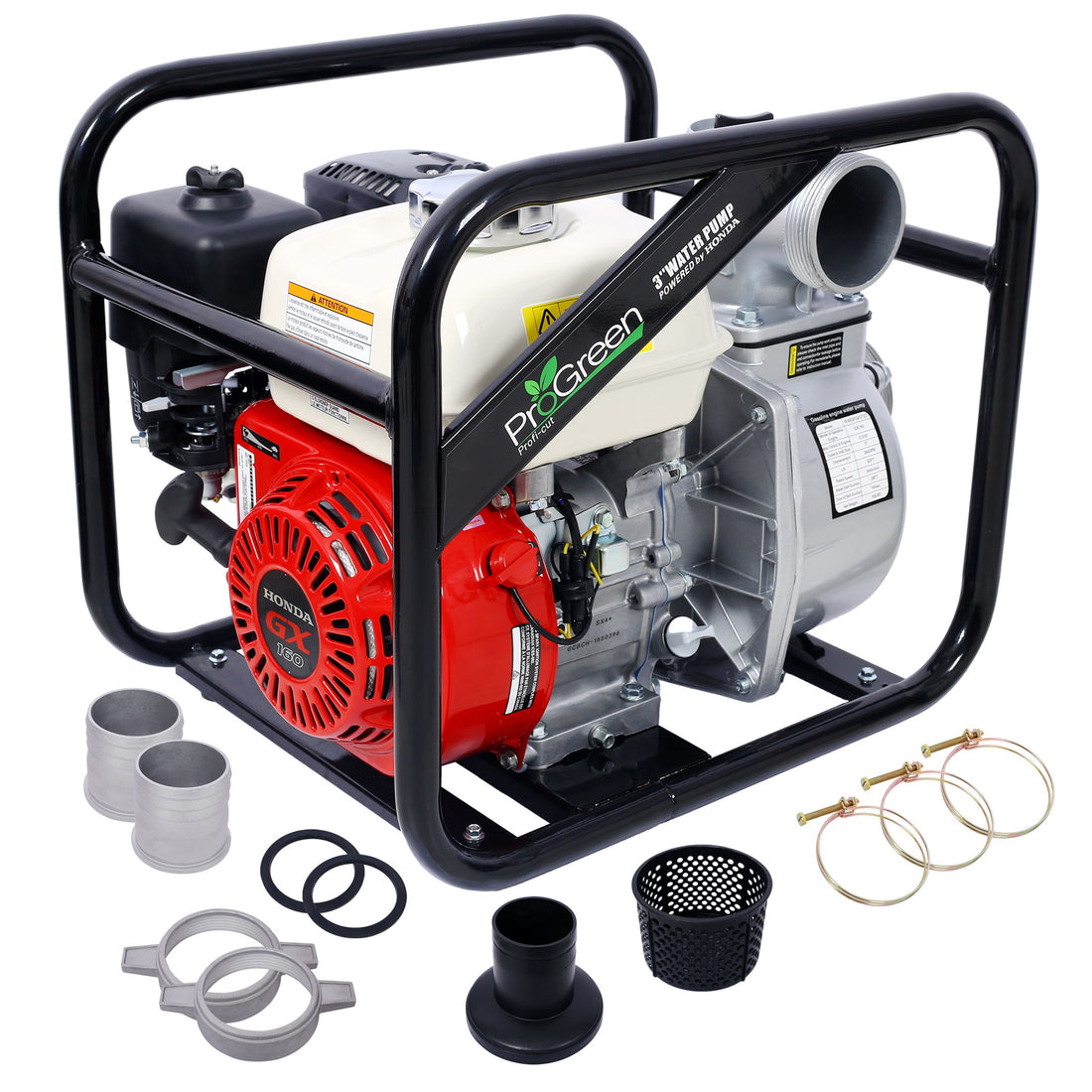 Honda - Gx160 Engine Water Pump 3&quot; 264Gpm With 3In Npt Coupler - Black / Red