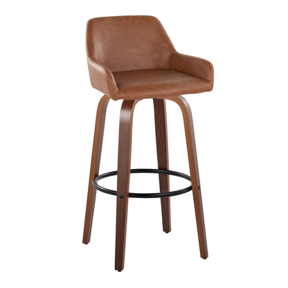 Daniella - Contemporary Fixed Height, Barstool &amp; Swivel And Round Footrest (Set of 2)