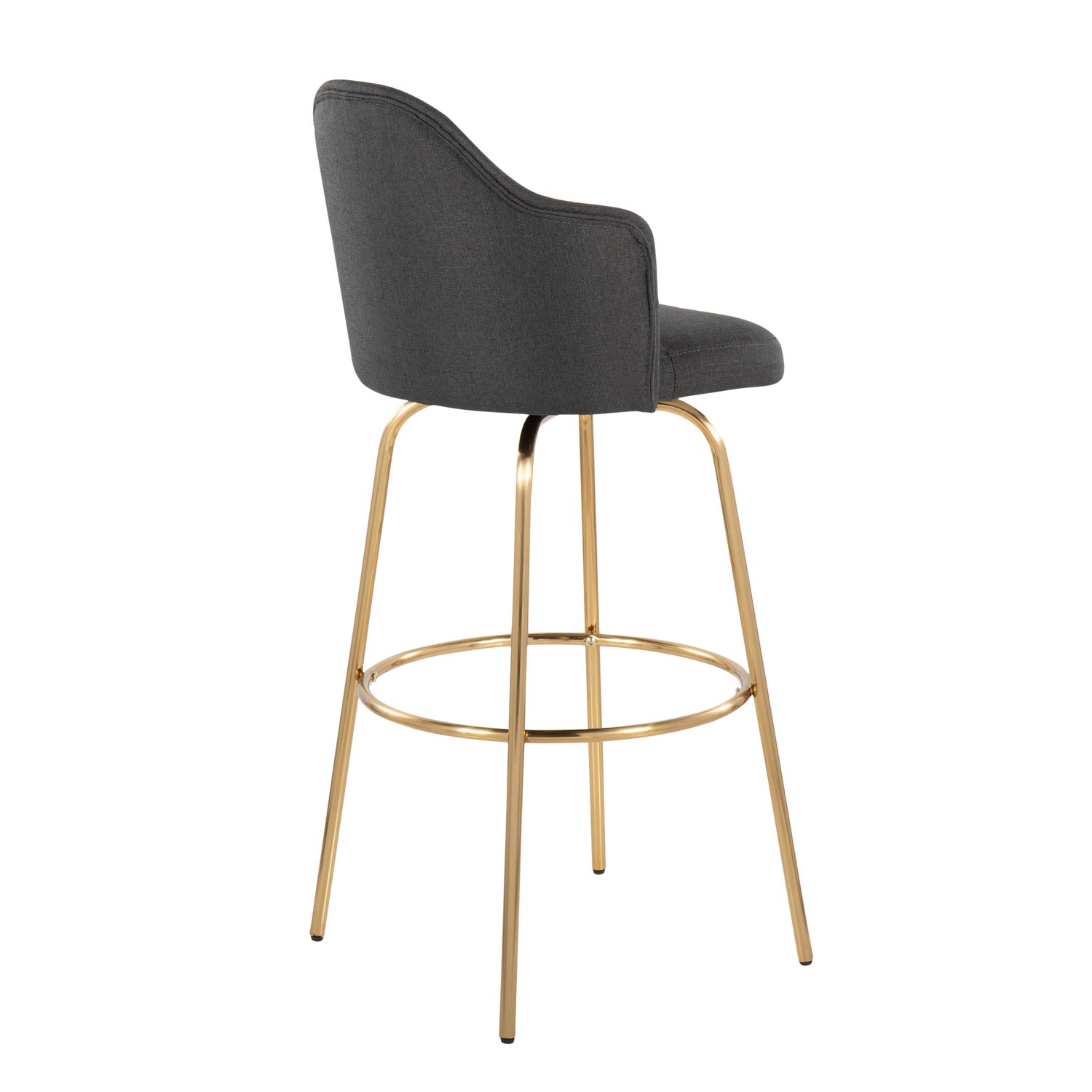 Ahoy - Contemporary Fixed Height Bar Stool &amp; Round Footrest (Set of 2)