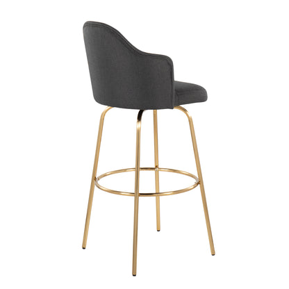 Ahoy - Contemporary Fixed Height Bar Stool &amp; Round Footrest (Set of 2)