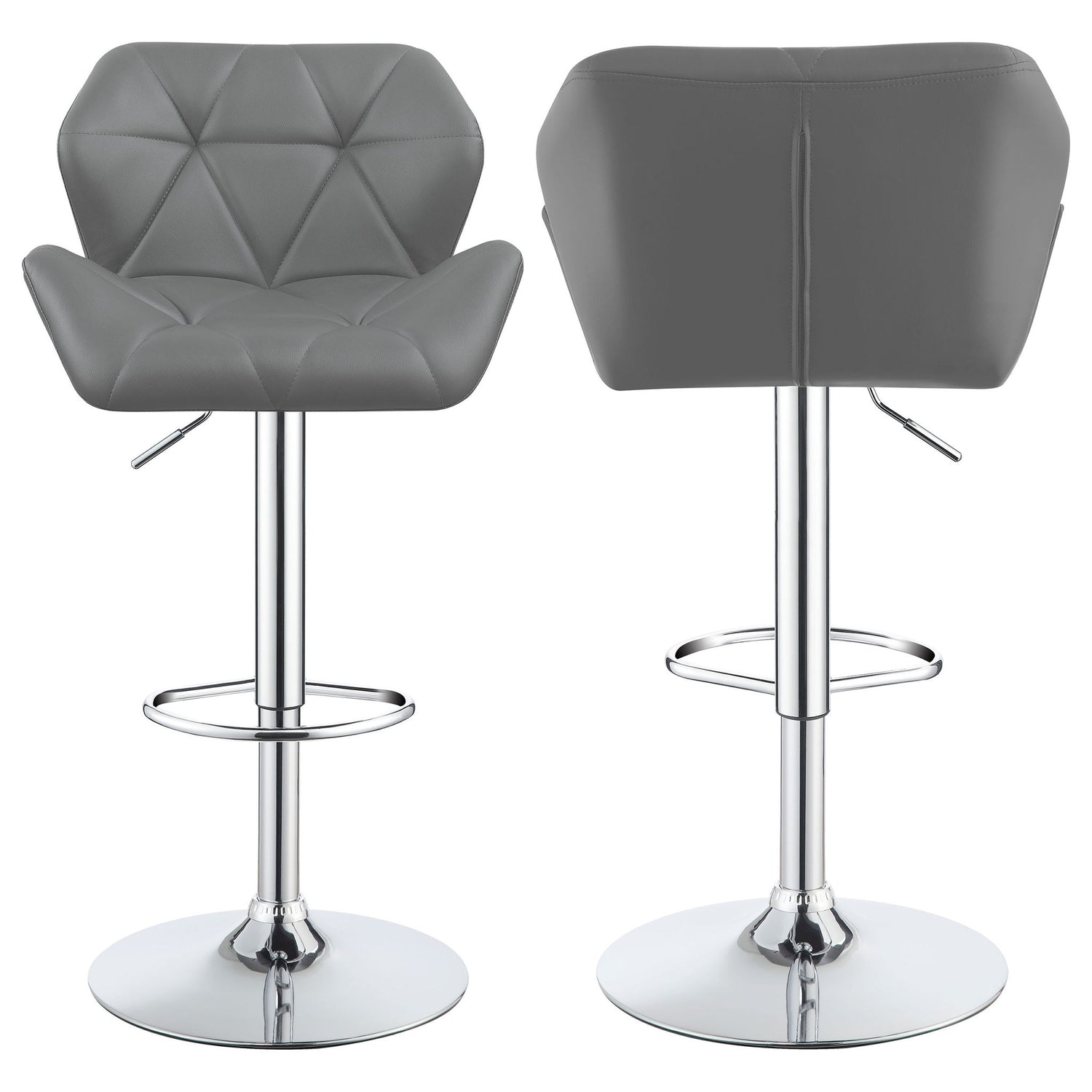 Adjustable Bar Stool With Height-Adjustable Base (Set of 2)