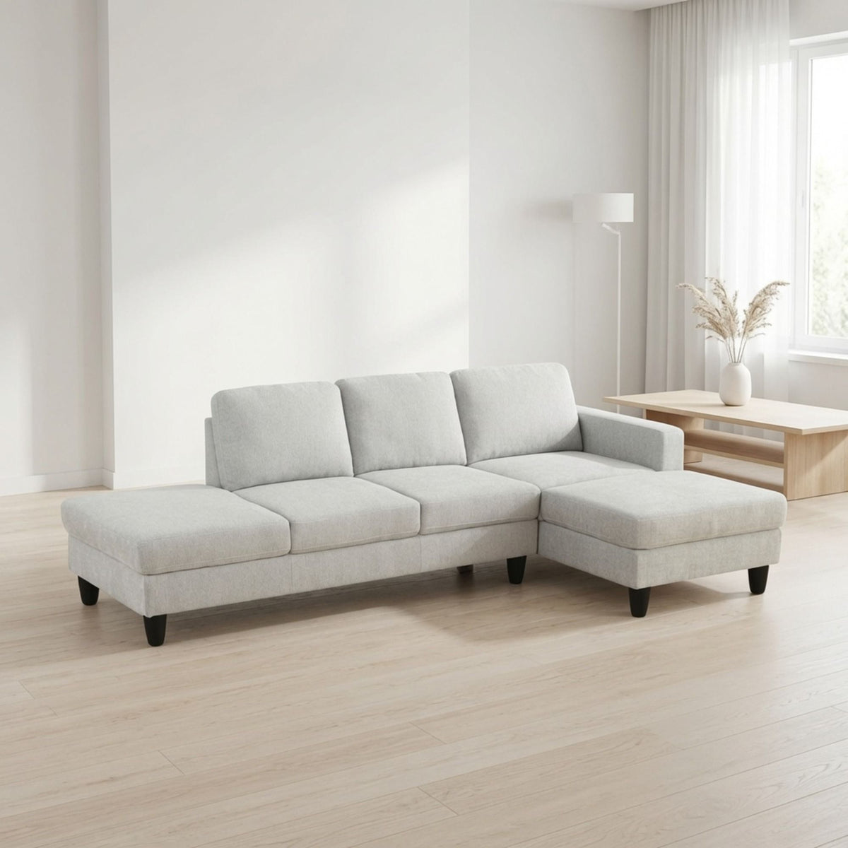 L - Shaped Sectional Sofa With Chaise &amp; Ottoman
