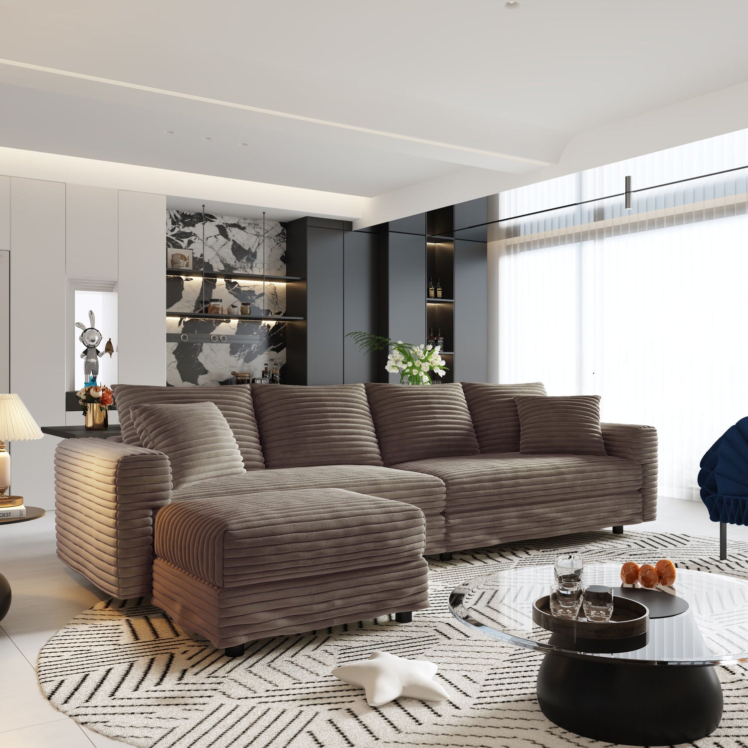 Modern Comfy Upholstered Sofa Cloud Couch &amp; Deep Seat Couches