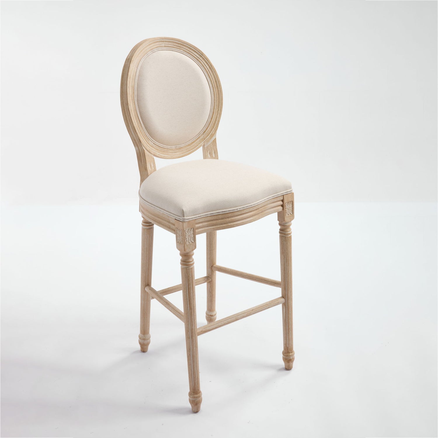 French Country Bar Chairs &amp; Round Back (Set of 2)