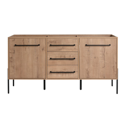 60" Freestanding Bathroom Vanity With Soft Close Doors And Drawers, (Vanity Only) - Imitative Oak