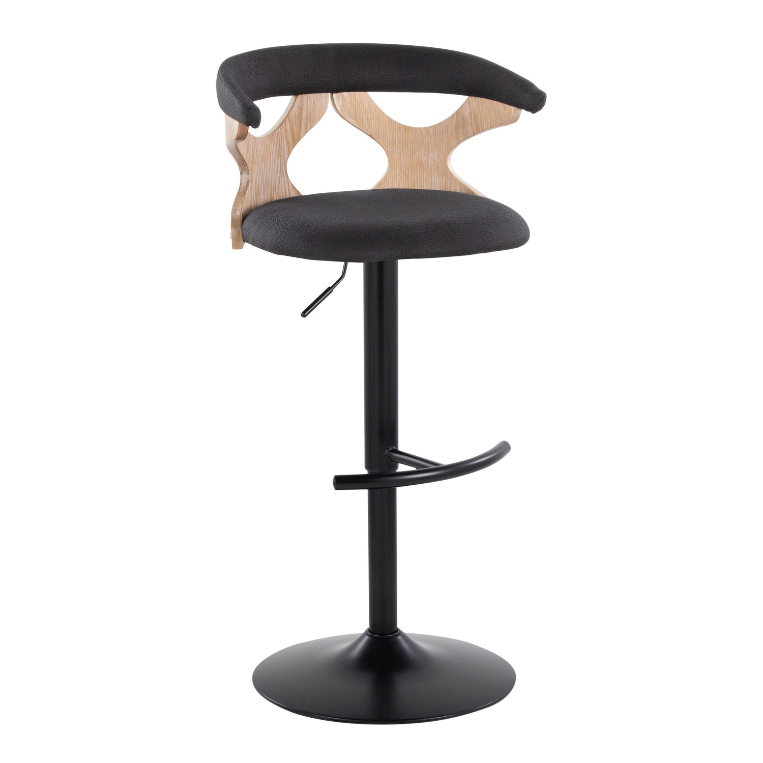 Gardenia - Contemporary Adjustable Barstool &amp; Swivel With Rounded T Footrest (Set of 2)