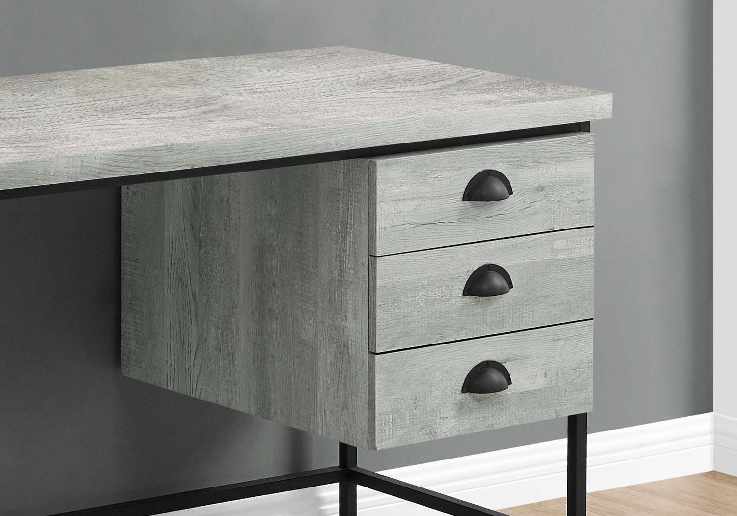 Computer Desk For Home Office, Laptop, 3 Storage Drawers, Contemporary &amp; Moder