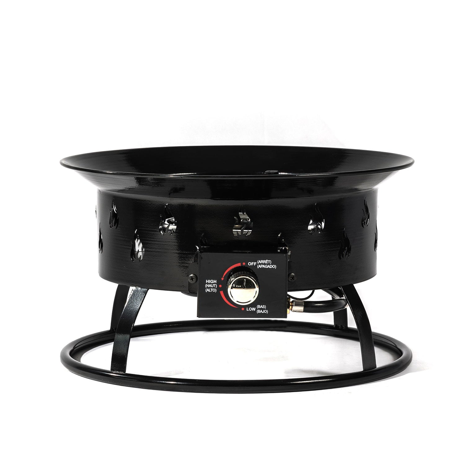 19&quot; Propane Gas Fire Pit Table, 50000 Btu Round Steel Fire Pit For Outside Patio Deck Garden Backyard - Black