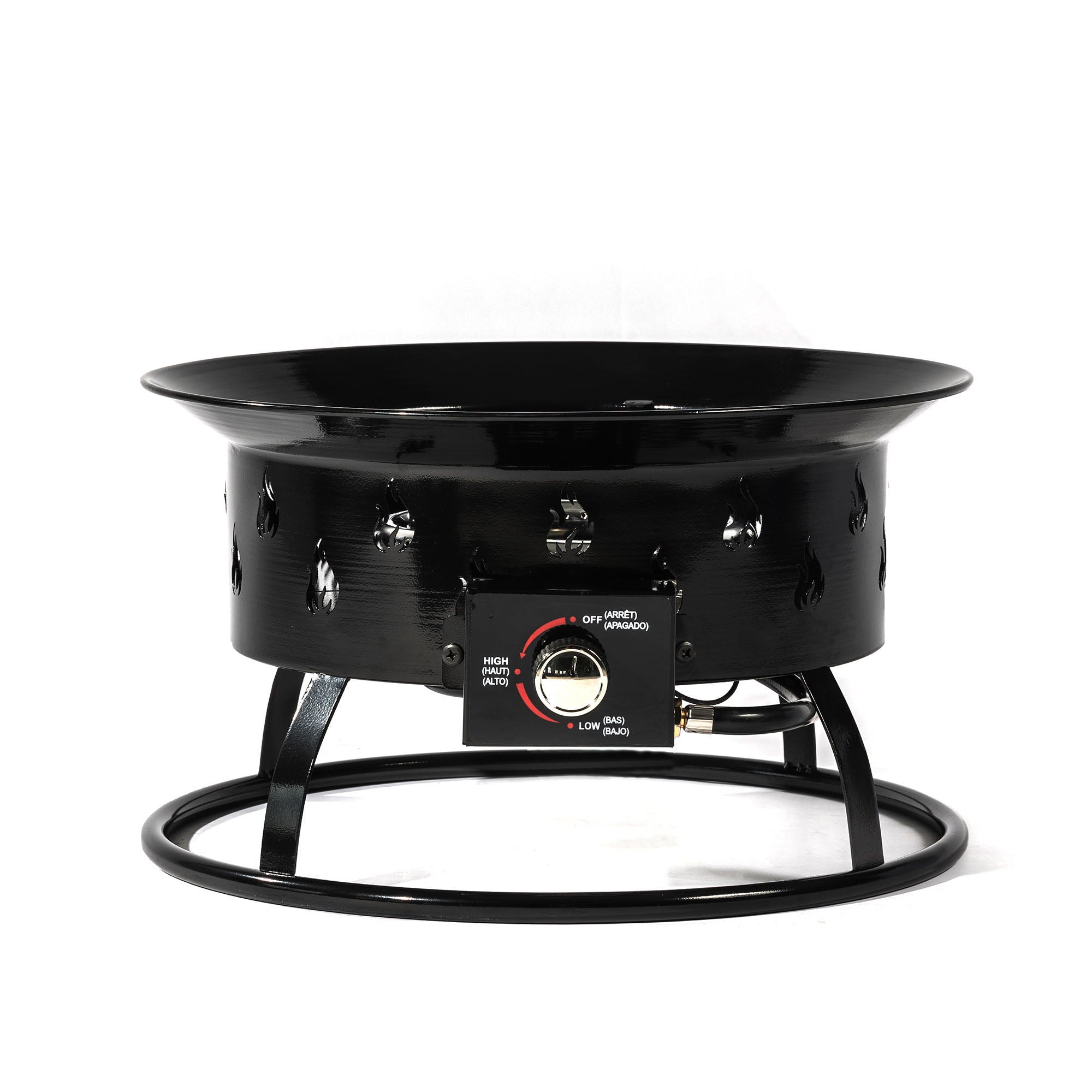 19&quot; Propane Gas Fire Pit Table, 50000 Btu Round Steel Fire Pit For Outside Patio Deck Garden Backyard - Black