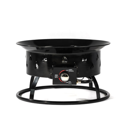 19&quot; Propane Gas Fire Pit Table, 50000 Btu Round Steel Fire Pit For Outside Patio Deck Garden Backyard - Black