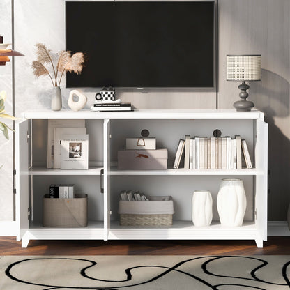 TV Stand For TVs Up To 65&quot;, Modern Entertainment Center Media Console Cabinet With 2 Spacious Storage Space