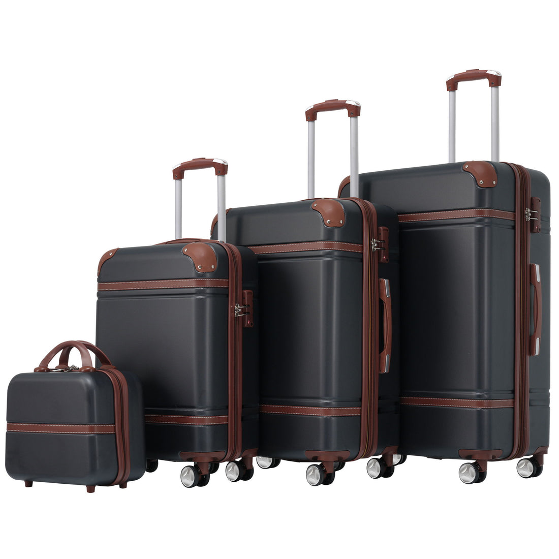 Hardshell Luggage Sets 4 Pieces 20&quot; / 24&quot; / 28&quot; Luggages And Cosmetic Case Spinner Suitcase With Tsa Lock Lightweight