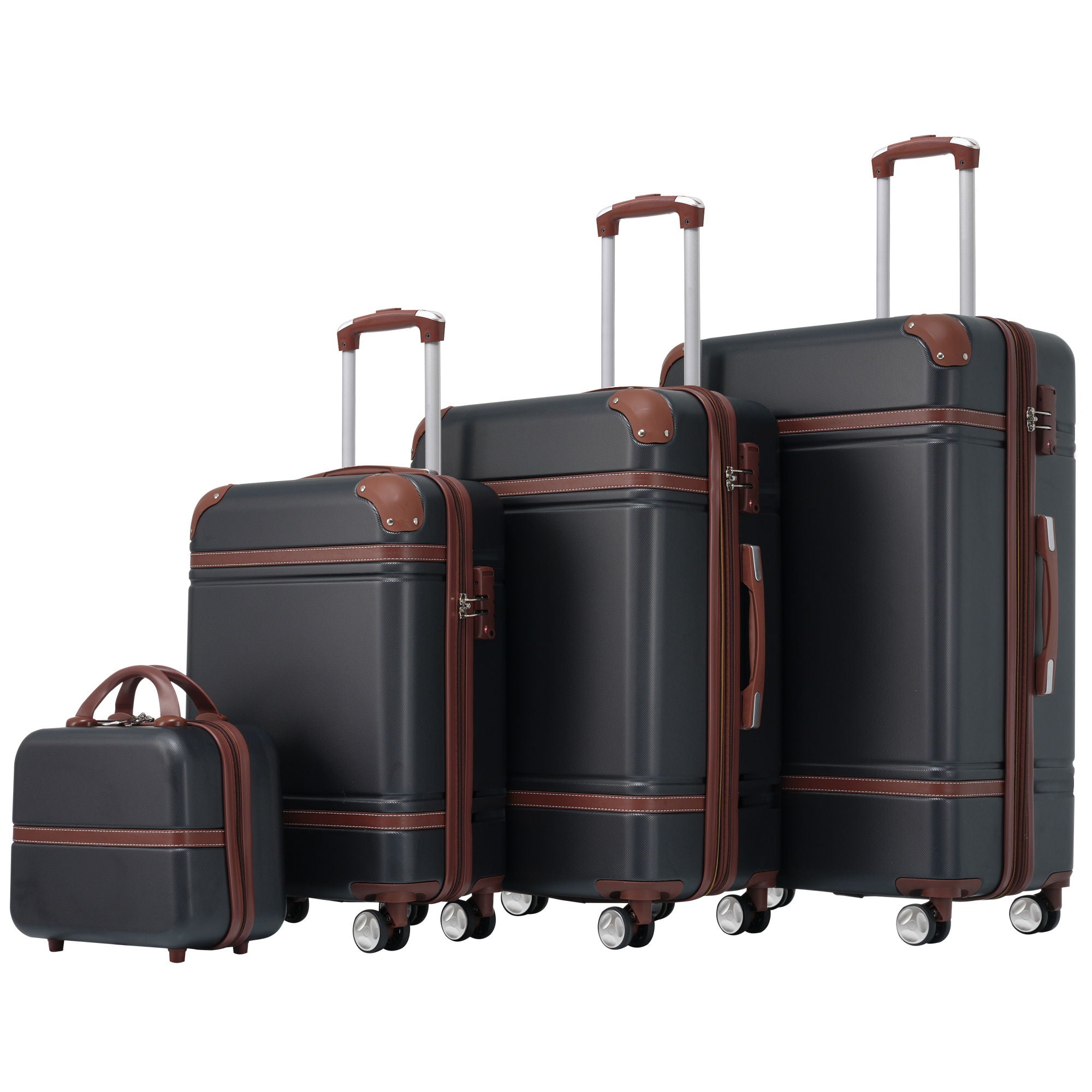 Hardshell Luggage Sets 4 Pieces 20&quot; / 24&quot; / 28&quot; Luggages And Cosmetic Case Spinner Suitcase With Tsa Lock Lightweight