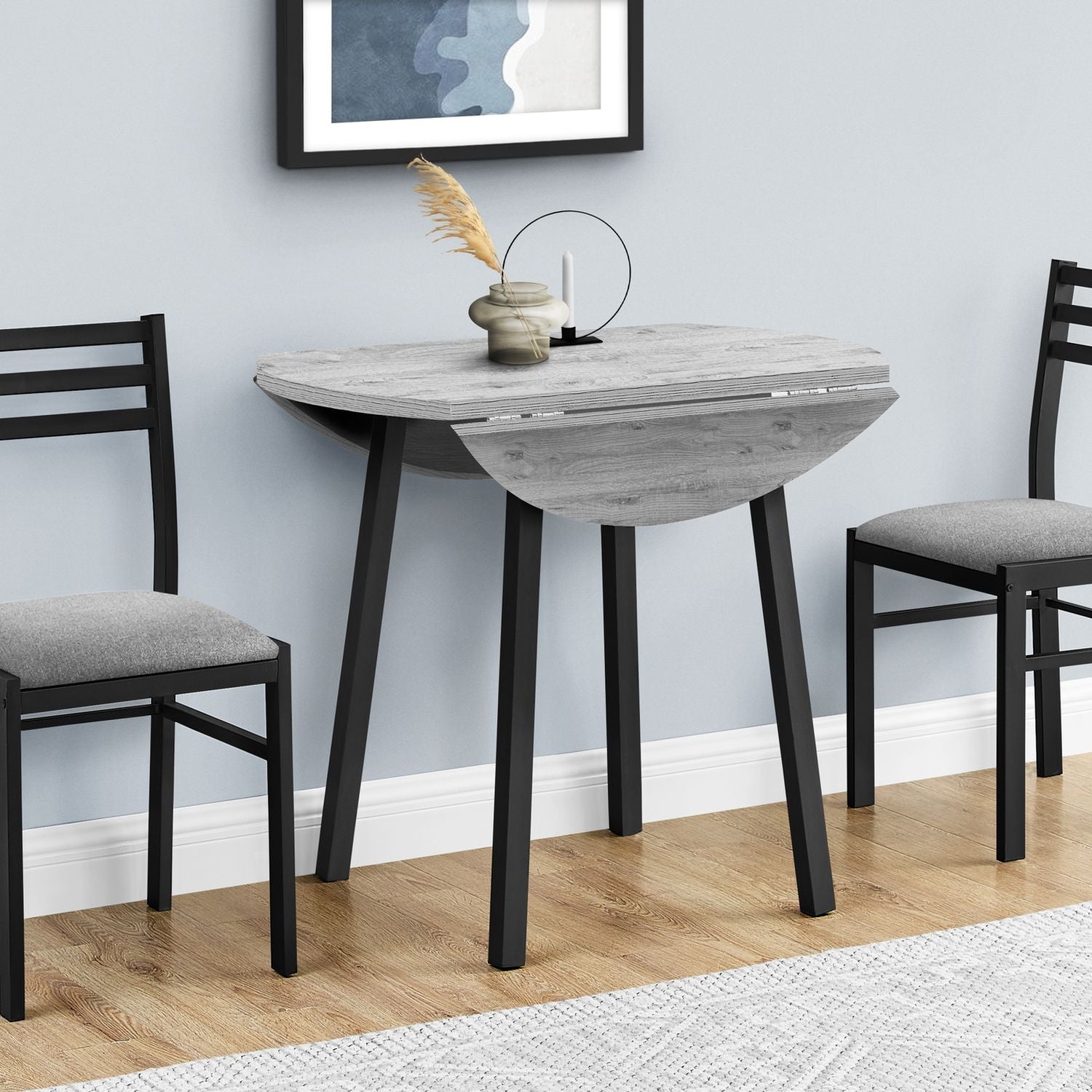 3 Pieces Dining Table Set, Small, Drop Leaf, Contemporary &amp; Modern