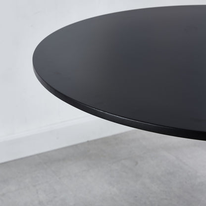 31.5&quot; Tulip Table Mid-Century Dining Table For 2-4 People With Round MDF Table Top, Pedestal Dining Table, End Table Leisure Coffee Table - Black