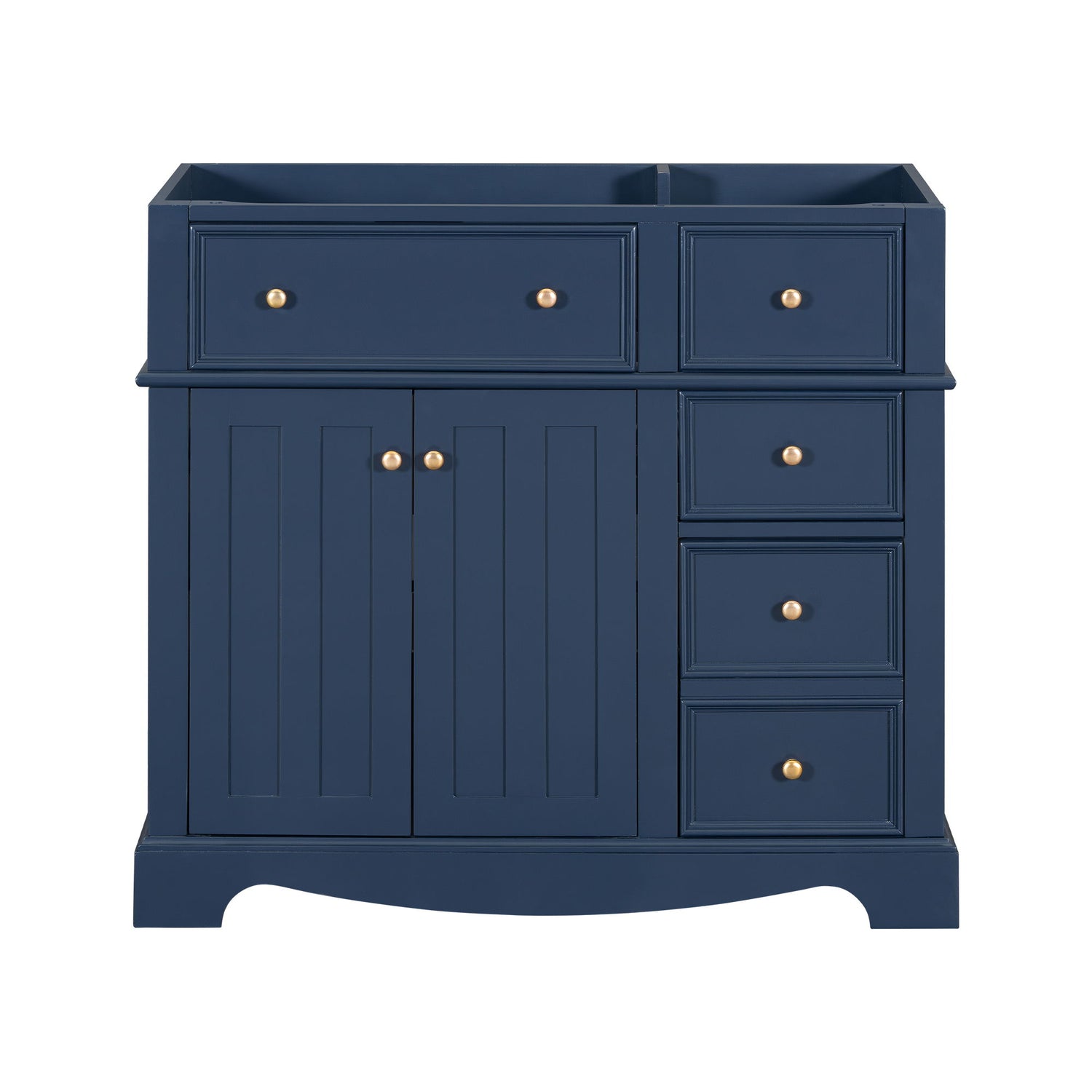 Vanity Without Basin Sink, Frame Bathroom Storage Cabinet, Freestanding Vanity With 3 Drawers &amp; Adjustable Shelf