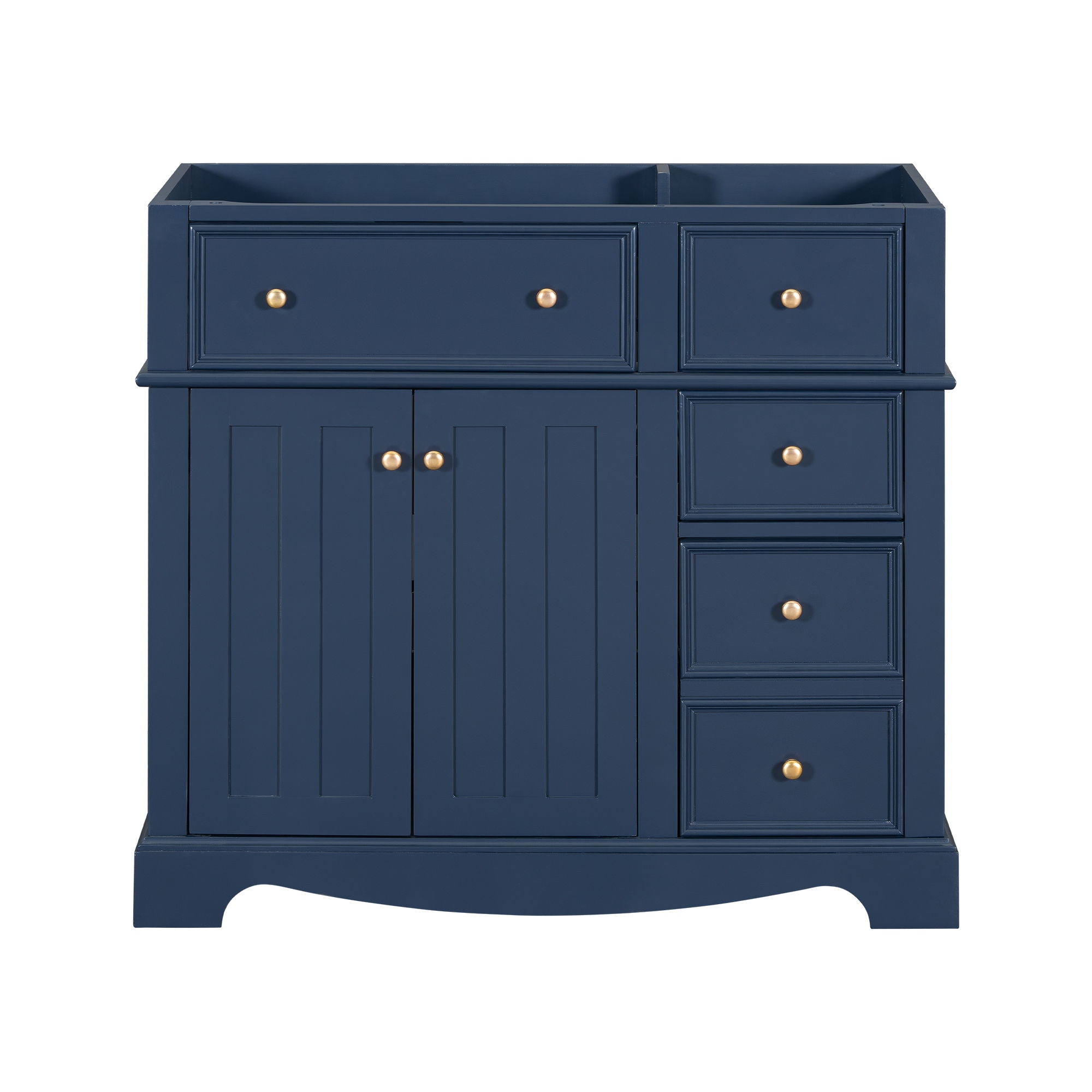 Vanity Without Basin Sink, Frame Bathroom Storage Cabinet, Freestanding Vanity With 3 Drawers &amp; Adjustable Shelf
