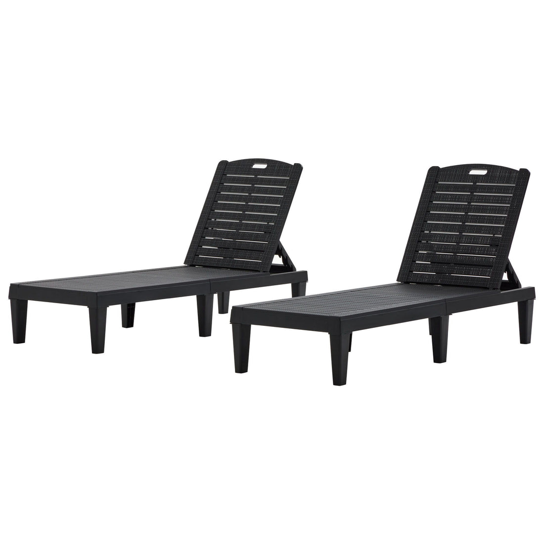 2 Piece Outdoor Chaise Lounges With Adjustable Backrest