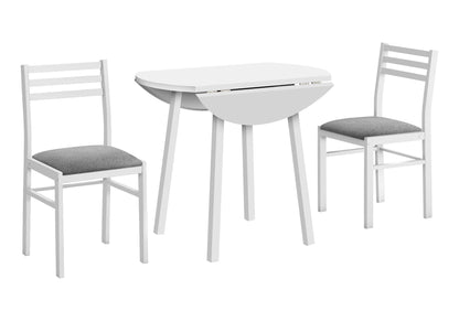 3 Pieces Dining Table Set, Small, Drop Leaf, Contemporary &amp; Modern