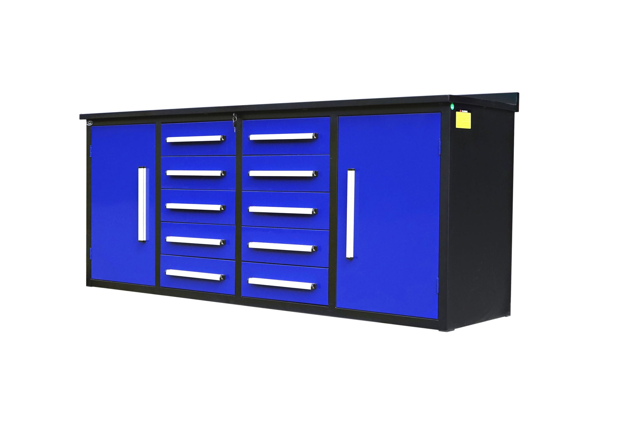 Storage Cabinets With Workbench (With 10 Drawers And 2 Cabinets)