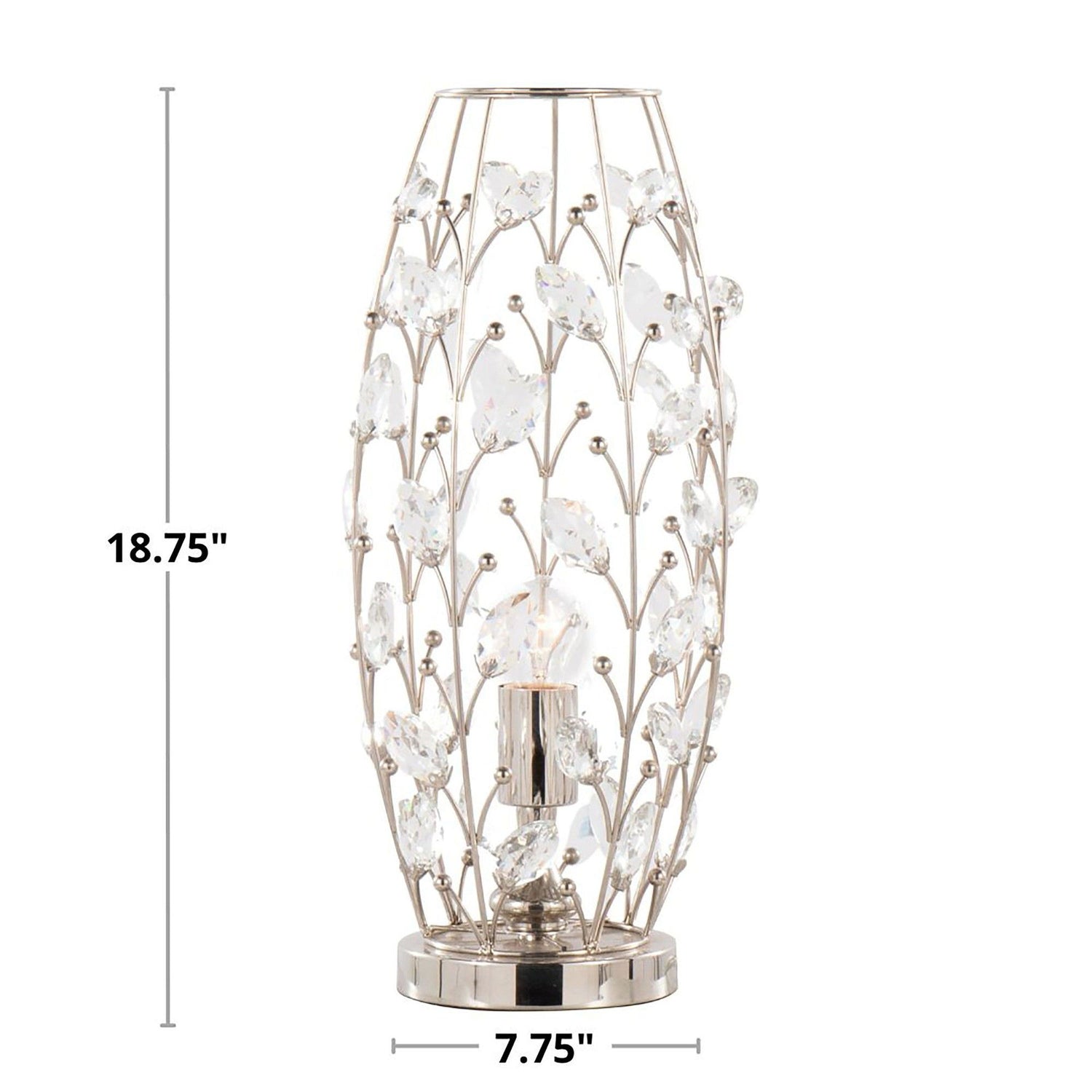Crystal - Buds Contemporary Uplight Lamp - Polished Nickel / Clear Crystal