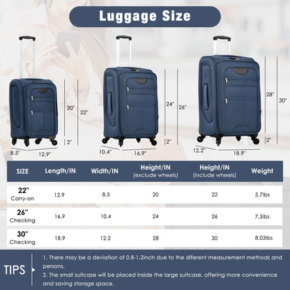 Softside Luggage Expandable Set &amp; Duffel Bag Upright Spinner