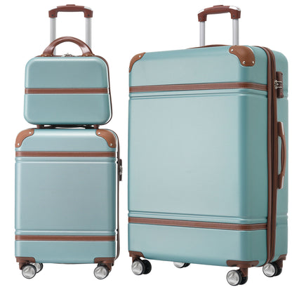 Hardshell Luggage Sets 3 Pieces 20&quot; / 28&quot; Luggages And Cosmetic Case Spinner Suitcase With Tsa Lock Lightweight