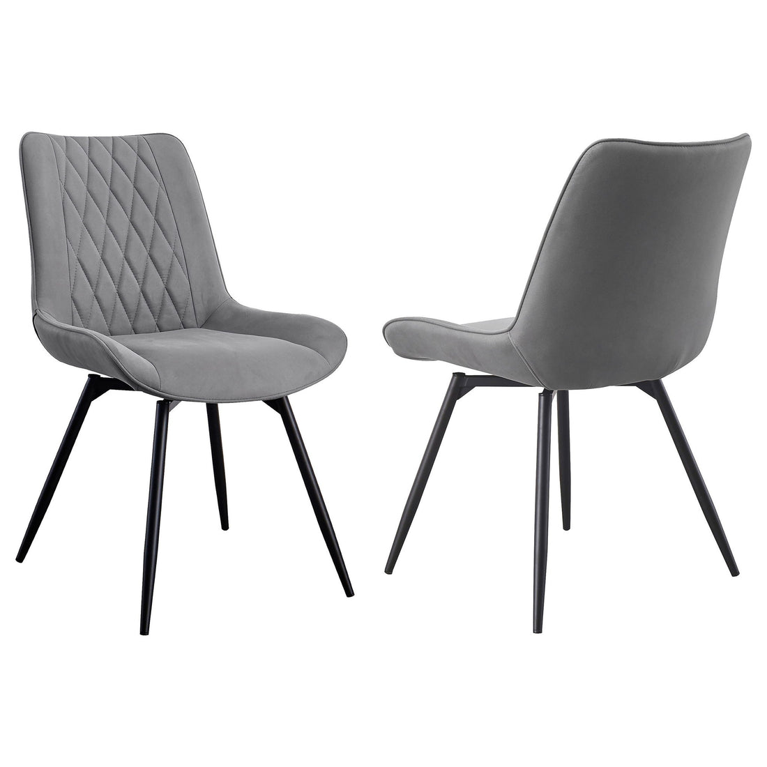 Tufted Swivel Dining Chairs (Set of 2) - Gray
