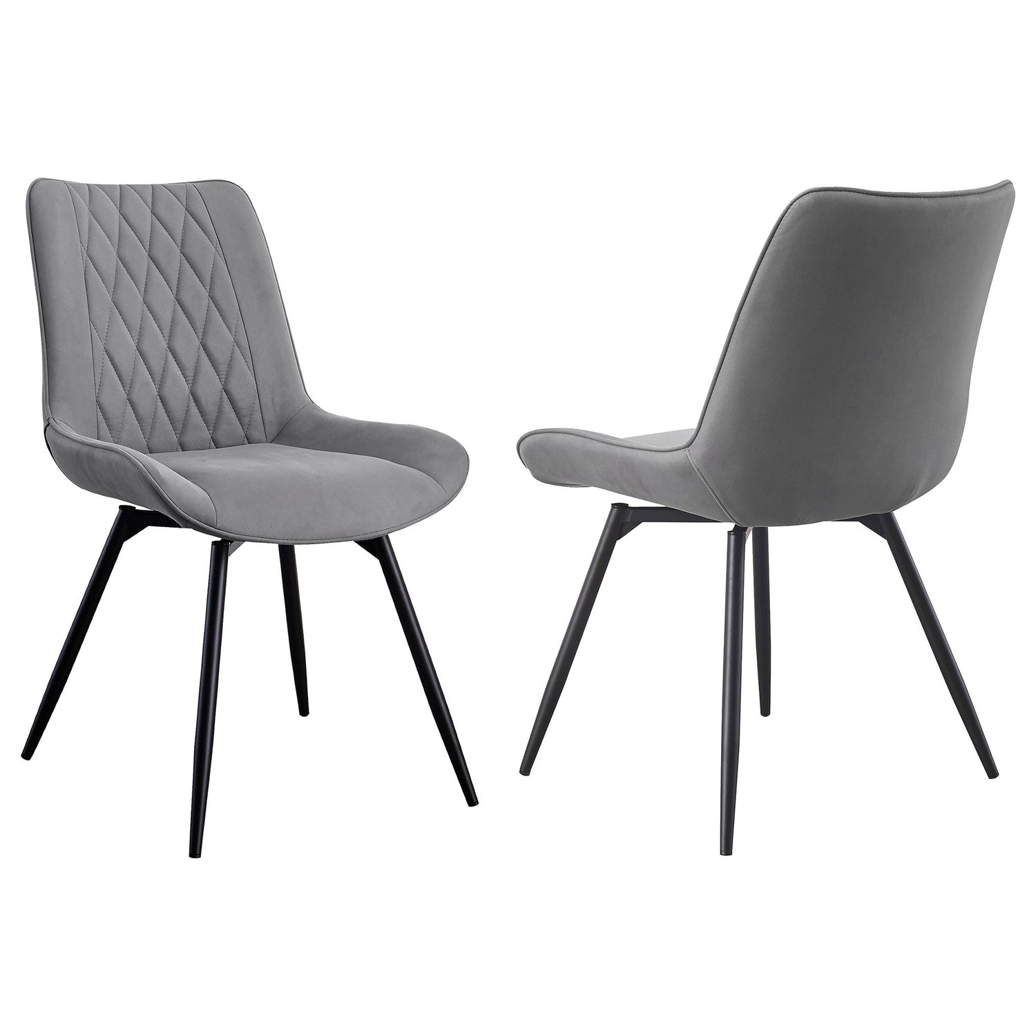 Tufted Swivel Dining Chairs (Set of 2) - Gray
