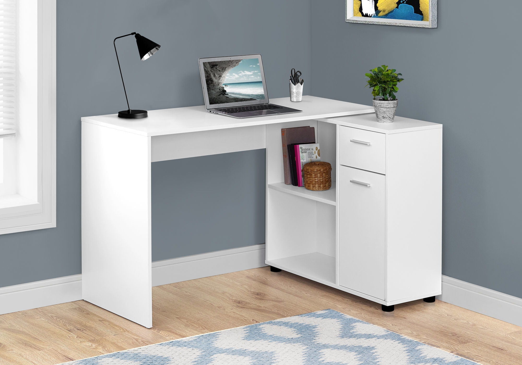 Computer Desk, Home Office, Corner, Storage Drawers, L Shape, Contemporary &amp; Modern