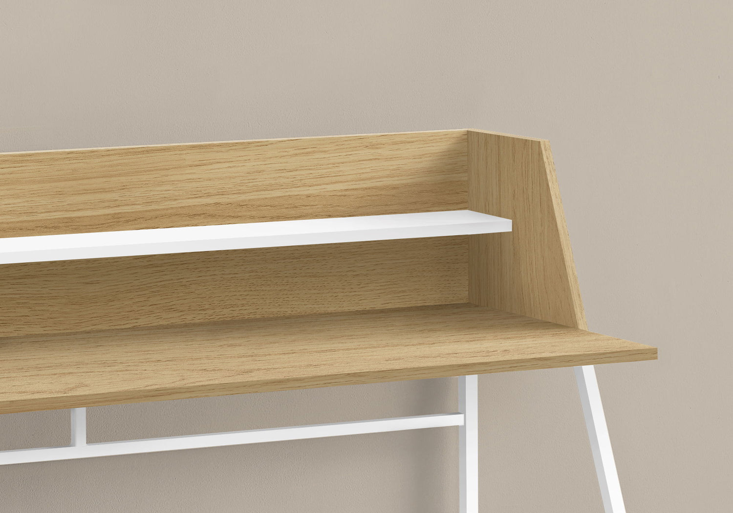 Computer Desk For Home Office, Laptop, Storage Shelves, Marble Look Contemporary &amp; Modern