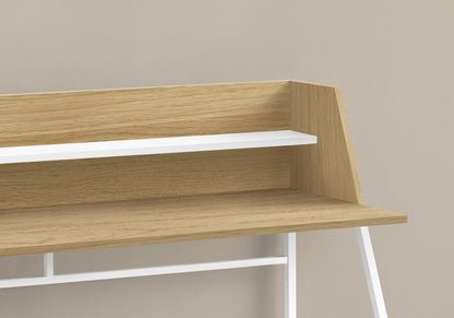 Computer Desk For Home Office, Laptop, Storage Shelves, Marble Look Contemporary &amp; Modern