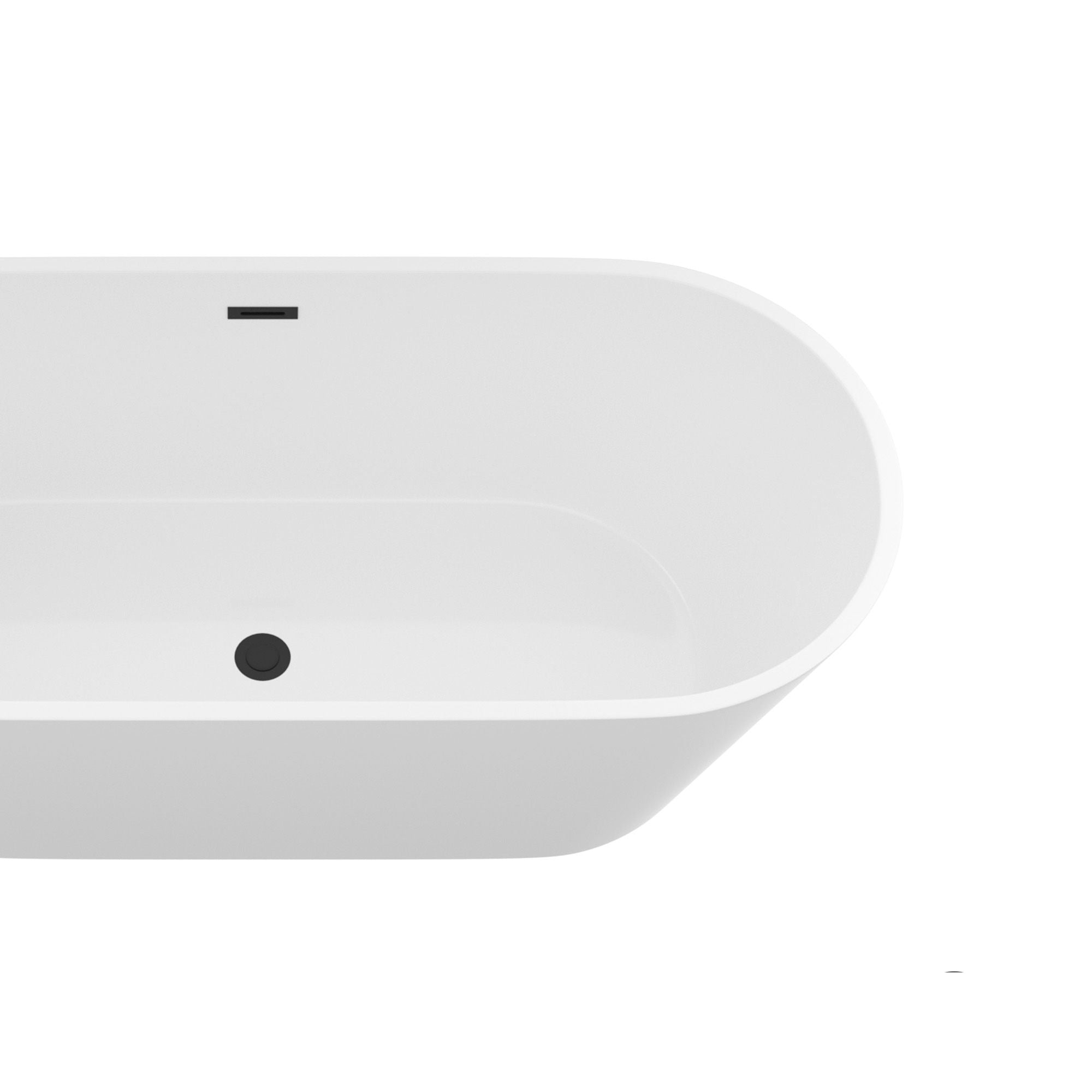 Gloss Freestanding Bathtub With Overflow &amp; Pop Up Drain, Stand Alone Soaking Tub