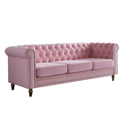 Chesterfield - Velvet Sofa 84.65&quot; For Living Room