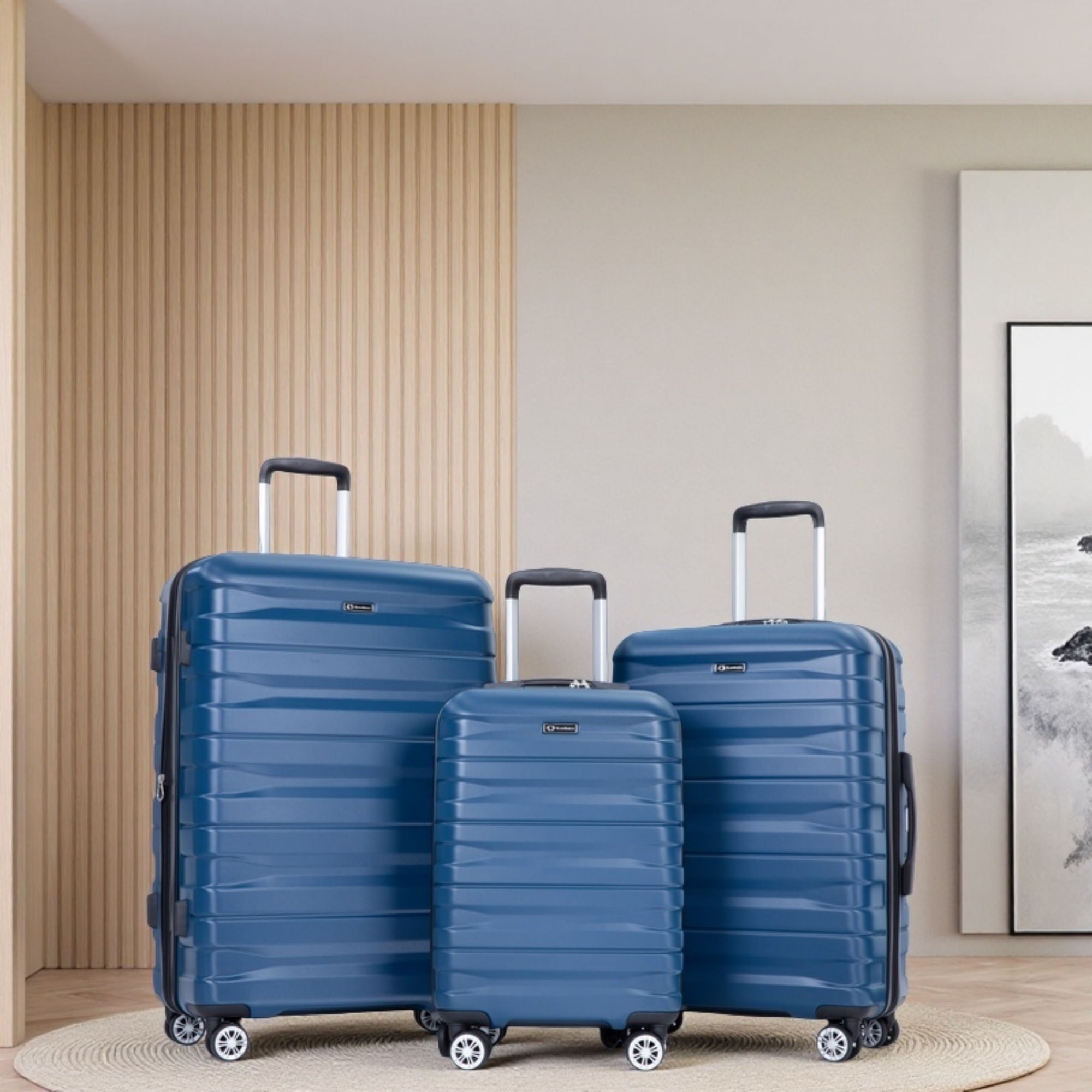 3 Piece Luggage Sets Lightweight &amp; Durable Expandable Suitcase With Two Hooks