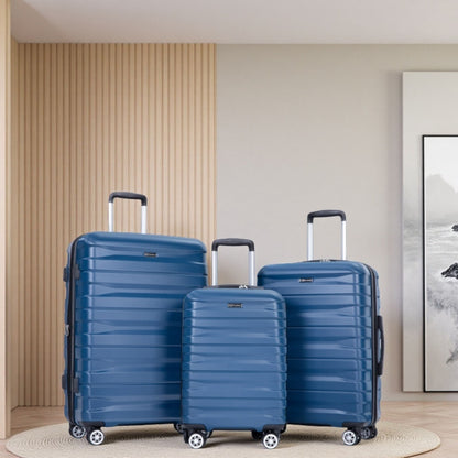 3 Piece Luggage Sets Lightweight &amp; Durable Expandable Suitcase With Two Hooks