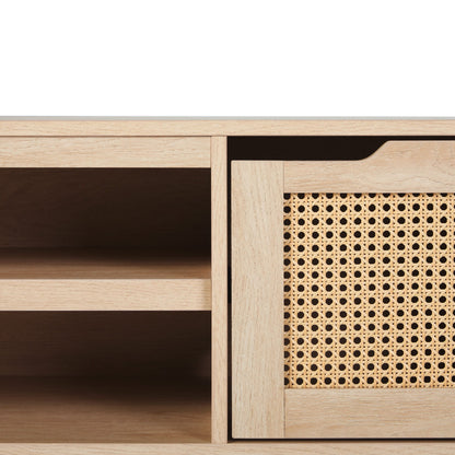 Modern Door Low TV Stand For TVs Up To 80&quot; - Coastal Oak