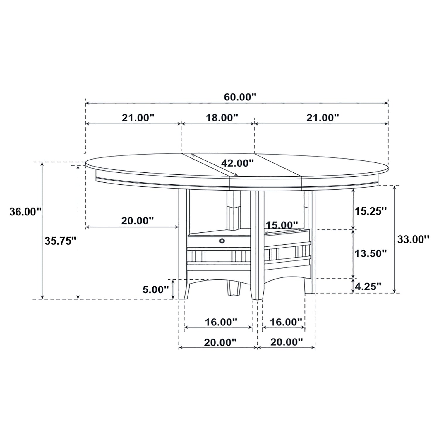 Hester - Extension Counter Dining Table - Espresso