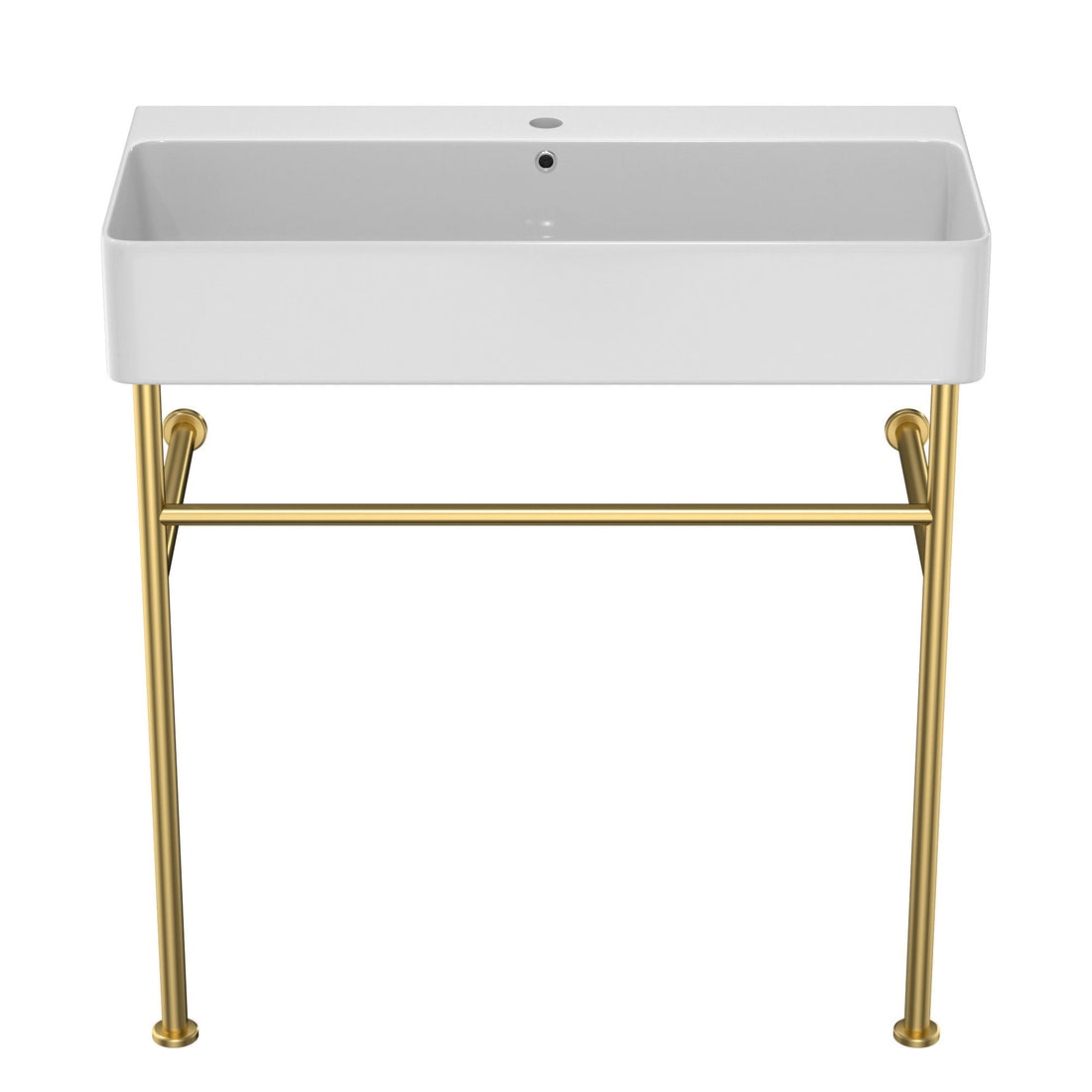 Ceramic Console Bathroom Sink With Overflow