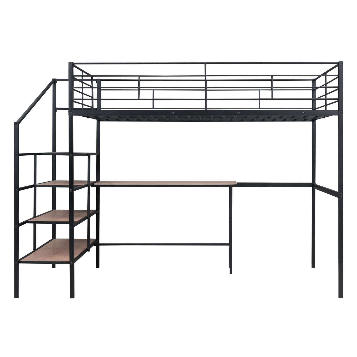 Loft Bed With Desk And Lateral Storage Ladder