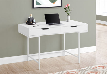 Computer Desk For Home Office, Storage Drawers, Marble Look Contemporary &amp; Modern