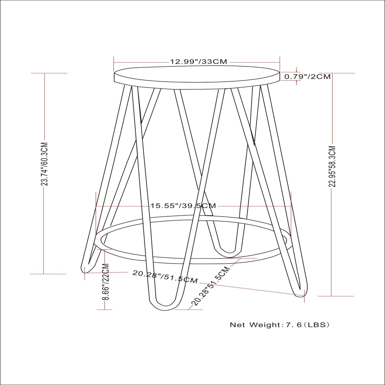 Simeon - Multifunctional Metal Stool With Wood Seat