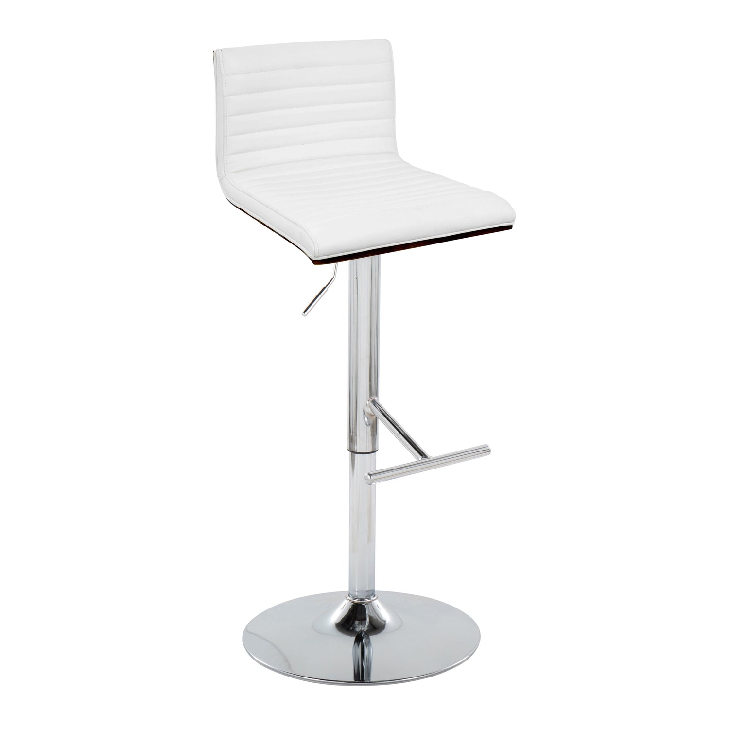 Mason - Contemporary Adjustable Barstool &amp; Swivel With Straight T Footrest (Set of 2)