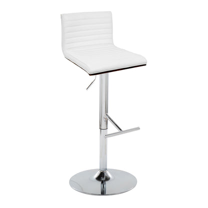 Mason - Contemporary Adjustable Barstool &amp; Swivel With Straight T Footrest (Set of 2)