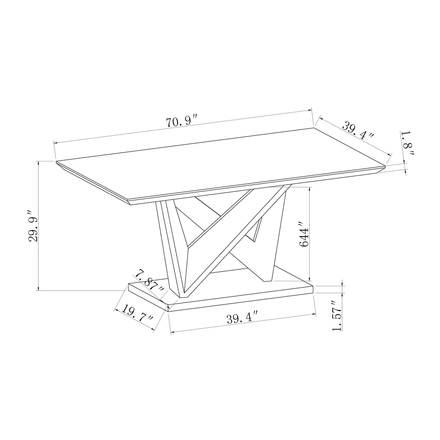Caroline - Dining Table - Gray