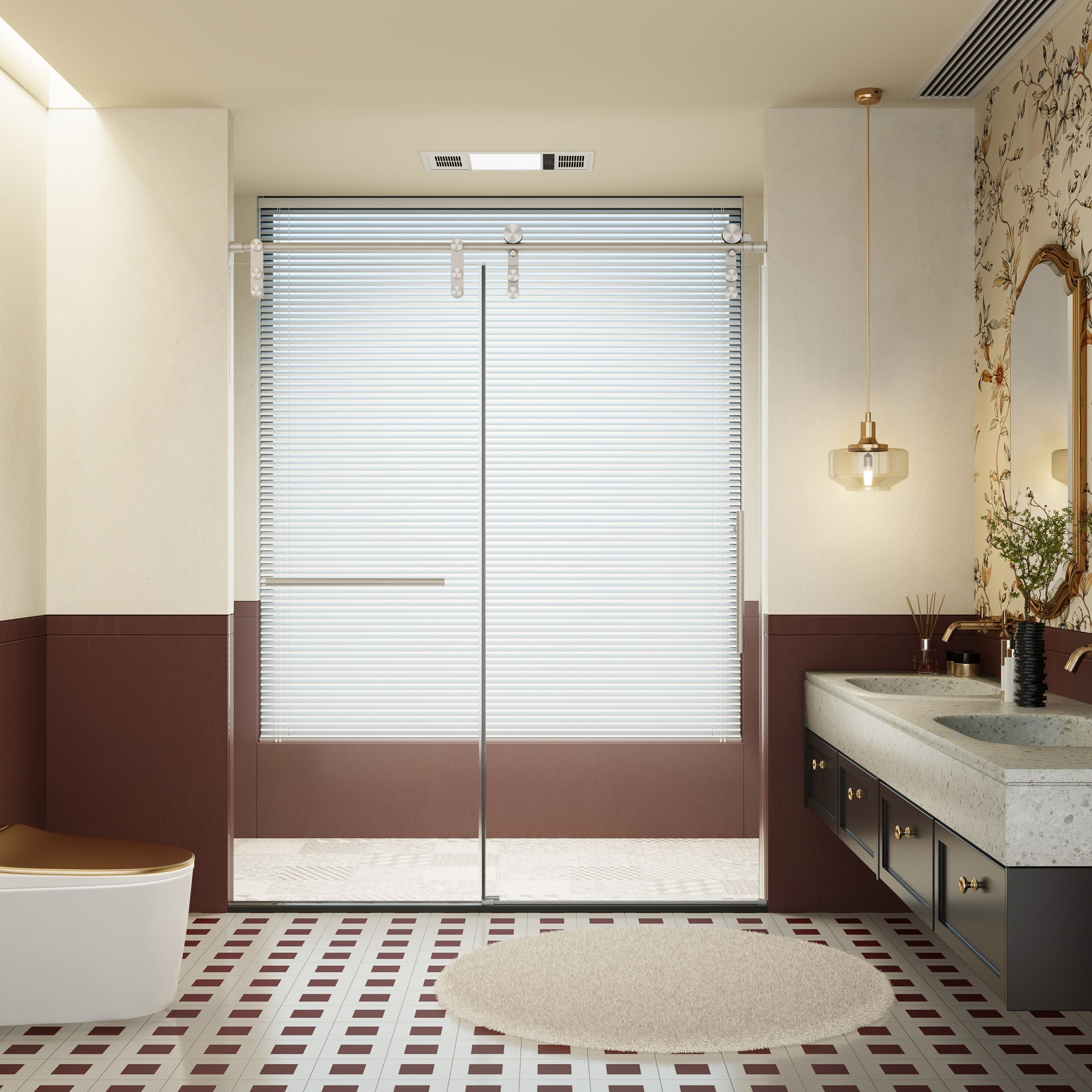 Frameless Single Sliding Shower Doors With Towel Rail &amp; Handle